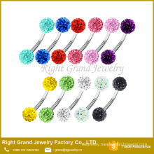 HOT ! Pink, Aqua, Crystal, Blue, Purple, Red eyebrow piercing stud